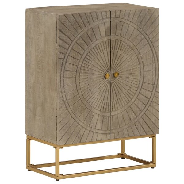 vidaXL Buffet noir 55x30x76 cm bois massif de manguier et fer