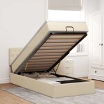 vidaXL Cadre de lit ottoman avec matelas crème 90x190 cm tissu
