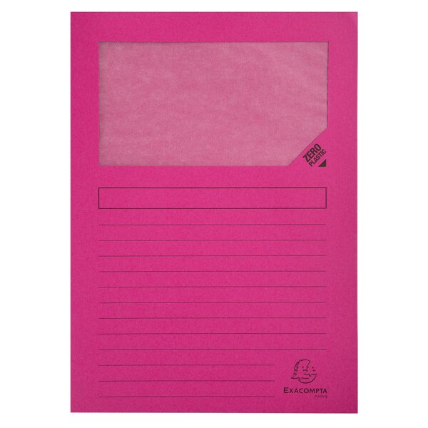 Paquet De 100 Chemises À Fenetre Forever - 22x31cm - Fuchsia - X 4 - Exacompta