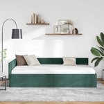 vidaXL Cadre de lit d'angle Vert foncé 100 cm x 200 cm