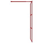 vidaXL Paroi de douche avec verre ESG transparent rouge 100x195 cm