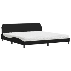 vidaXL Lit avec matelas noir 200x200 cm similicuir