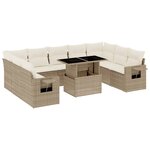 vidaXL Salon de jardin avec coussins 10 Pièces beige résine tressée
