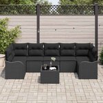 vidaXL Ensemble de canapé de jardin Noir 55 x 55 x 37 cm polyrotin