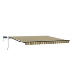vidaXL Auvent Rétractable Vert et jaune 450 ×350 cm tissu