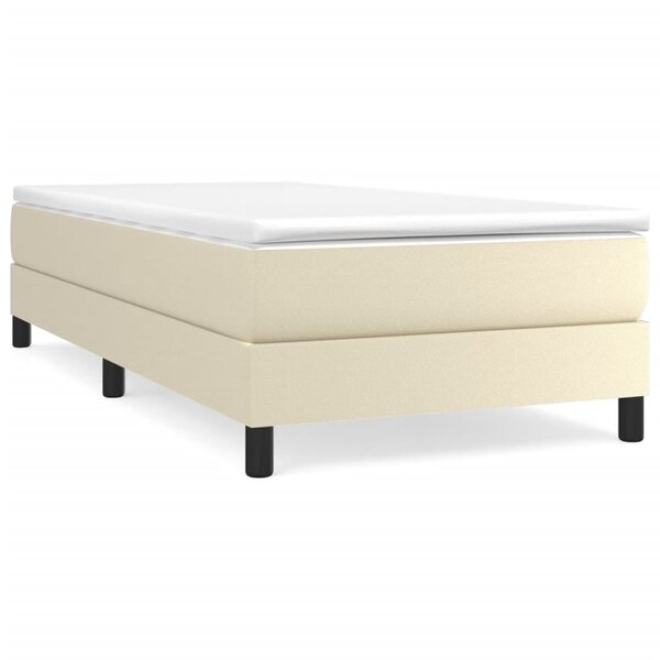 vidaXL Lit à sommier tapissier avec matelas Crème 100x200cm Similicuir