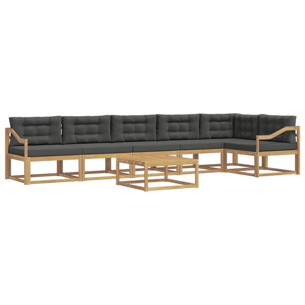 vidaXL Ensemble de canapés d'extérieur 7 pc Blanc et anthracite