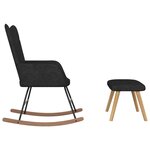 vidaXL Chaise à bascule avec repose-pied Noir Tissu