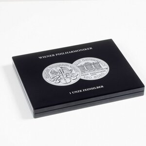 Coffret noir pour 20 pièces de 1 once argent Philharmonique de Vienne.