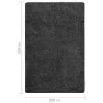 vidaXL Tapis shaggy antidérapant Gris 200x290 cm