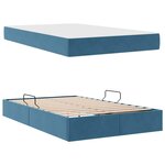 vidaXL Lit avec rangement et matelas Bleu foncé 120 x 200 cm Velours