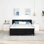 vidaXL Lit à ressorts avec matelas Noir 140 x 190 cm tissu