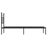 vidaXL Cadre de lit métal sans matelas avec tête de lit noir 100x190cm