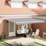vidaXL Auvent rétractable automatique avec LED gris clair 450x300 cm