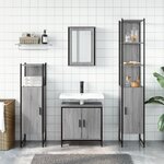 vidaXL Ensemble de meubles de salle de bain 4 Pièces Sonoma gris