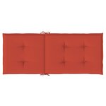 vidaXL Coussins de chaise à dossier haut lot de 4 rouge mélangé tissu