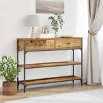 vidaXL Table Console avec tiroir Bois ancien 100 x 25 x 75 cm