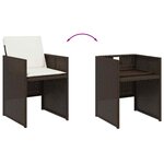 vidaXL Chaises de jardin avec coussins lot de 4 marron résine tressée
