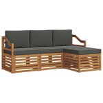 vidaXL Ensemble de canapés d'extérieur 4 pc Naturel et Anthracite