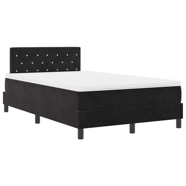 vidaXL Lit à ressorts avec matelas Noir 120 x 190 cm tissu