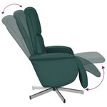 vidaXL Fauteuil inclinable avec repose-pieds vert foncé tissu