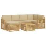 vidaXL Ensemble de canapés d'extérieur 7 pc Blanc et Beige Polyester