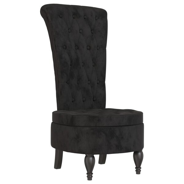 vidaXL Chaise à dossier haut noir velours conception de bouton