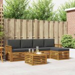 vidaXL Ensemble de canapés d'extérieur 6 pc Naturel et Anthracite