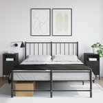 vidaXL Tables de chevet 2 Pièces noir 36x39x68 cm acier laminé à froid