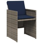 vidaXL Ensemble de salle à manger de jardin 5 pièces avec coussins rattan gris poly