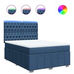 vidaXL Sommier à lattes de lit avec matelas Bleu 140x190 cm Tissu
