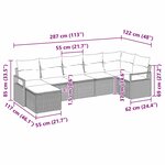 vidaXL Ensemble de canapé de jardin 7 Pièces Beige  Gris clair