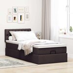 vidaXL Cadre de lit ottoman avec matelas marron foncé 90x190 cm tissu