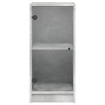 vidaXL Armoire latérale avec portes en verre gris béton 35x37x75 5 cm