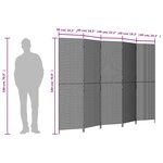 vidaXL Cloison de séparation 5 panneaux gris résine tressée