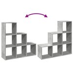 vidaXL Étagère séparatrice de pièce à 3 niveaux gris béton 99x29x99 cm