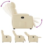 vidaXL Fauteuil inclinable Crème Tissu