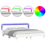vidaXL Cadre de lit avec LED sans matelas blanc 200x200 cm
