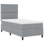 vidaXL Lit avec sommier à ressorts et matelas gris clair simple en tissu