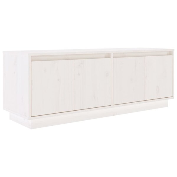 vidaXL Meuble TV Blanc 110x34x40 cm Bois de pin massif