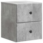vidaXL Cabinet de chevet mural 2 pc Gris béton 34 5 x 33 x 40 cm