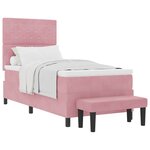 vidaXL Lit à ressorts avec tête de lit Rose 190 x 90 cm Velours