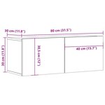 vidaXL Meubles TV 2 Pièces Noir 80x30x30 cm Bois d'ingénierie