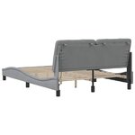 vidaXL Cadre de lit avec LED sans matelas gris clair 140x200 cm tissu
