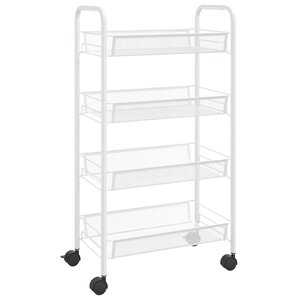 vidaXL Chariot de cuisine à 4 niveaux Blanc 46x26x85 cm Fer