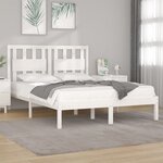 vidaXL Cadre de lit sans matelas blanc bois massif