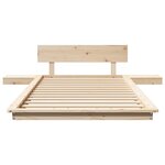 vidaXL Cadre de Lit au Sol avec Tables de Chevet 100x200cm Bois Massif