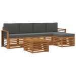 vidaXL Ensemble de canapés d'extérieur 6 pc Naturel et Anthracite