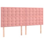 vidaXL Cadre de lit avec tête de lit Rose 160x200 cm Velours