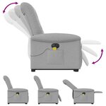 vidaXL Fauteuil inclinable de massage électrique gris nuage tissu